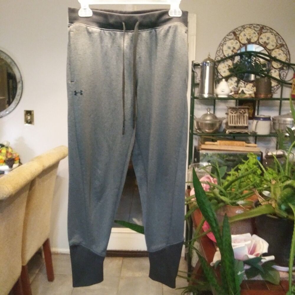 Under Armour Coldgear Sweatpants Womens SMALL/Petite Gray Jogger side pockets